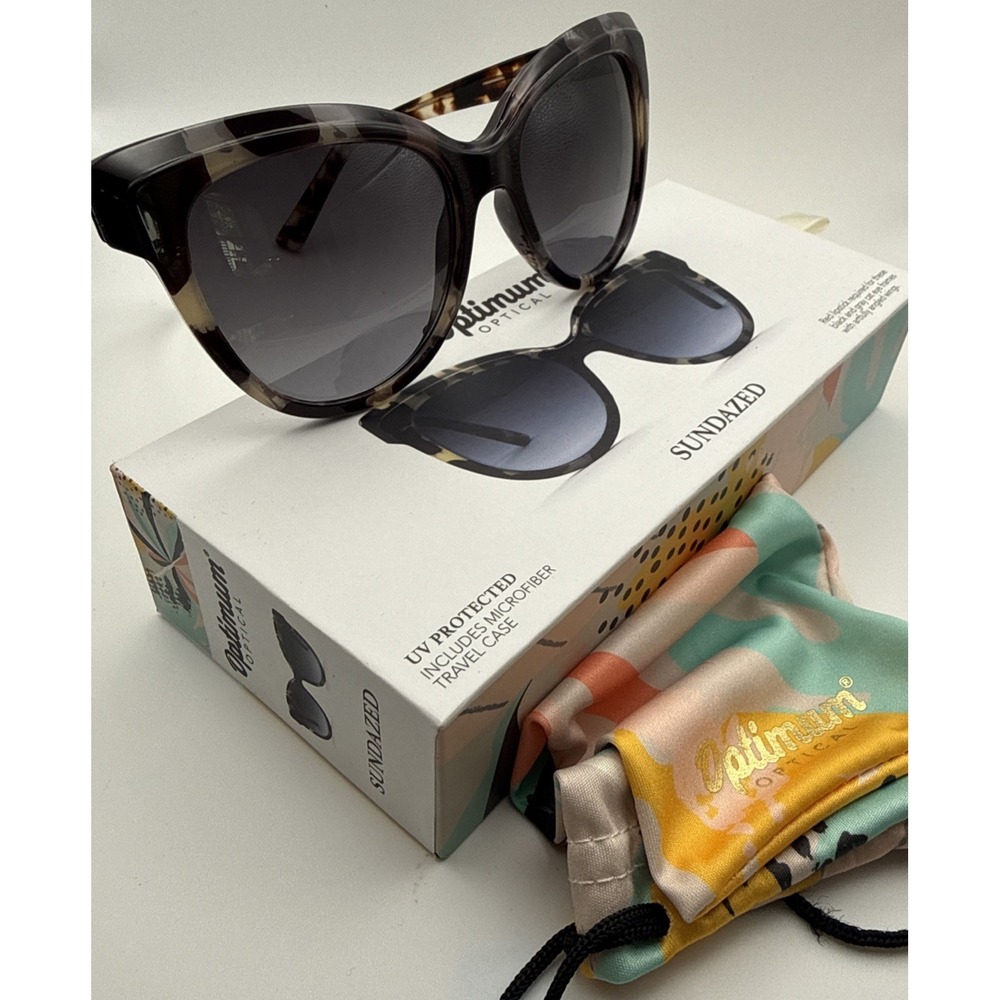Optimum Optical "Sundazed"Oversized Sunglasses, Box & travel case- NEW in box
